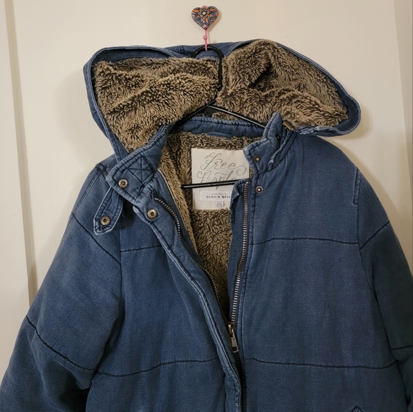 Free People Quilted Coat with fur - Picture 5 of 13